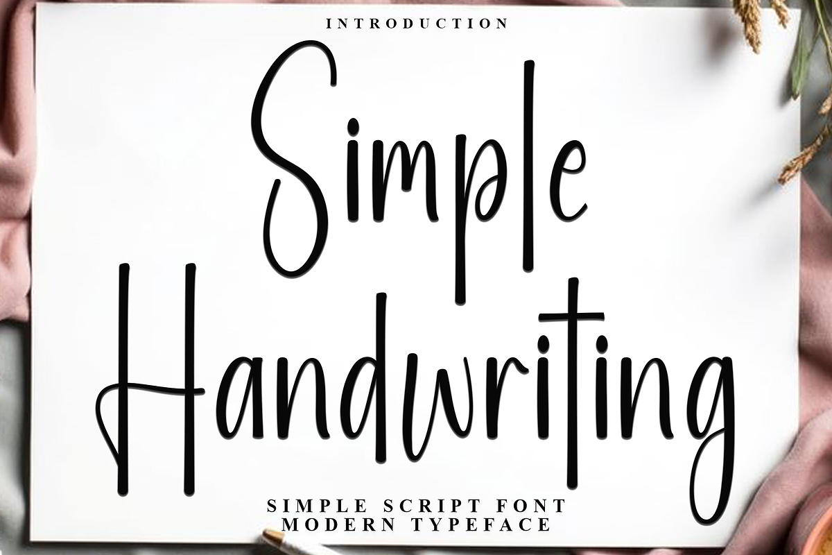 Simple Handwriting, a Script Font by FreshTypeINK (Photo 1 of 7)