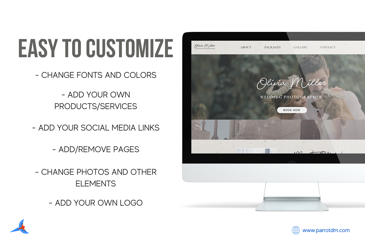 Wedding Photographer Website for Wix, a Shopify Template by Parrot Designs (Photo 3 of 4)