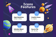 Space 3D Icons, an Object 3D Model by Rakata Studio (Thumbnail 2 of 7)