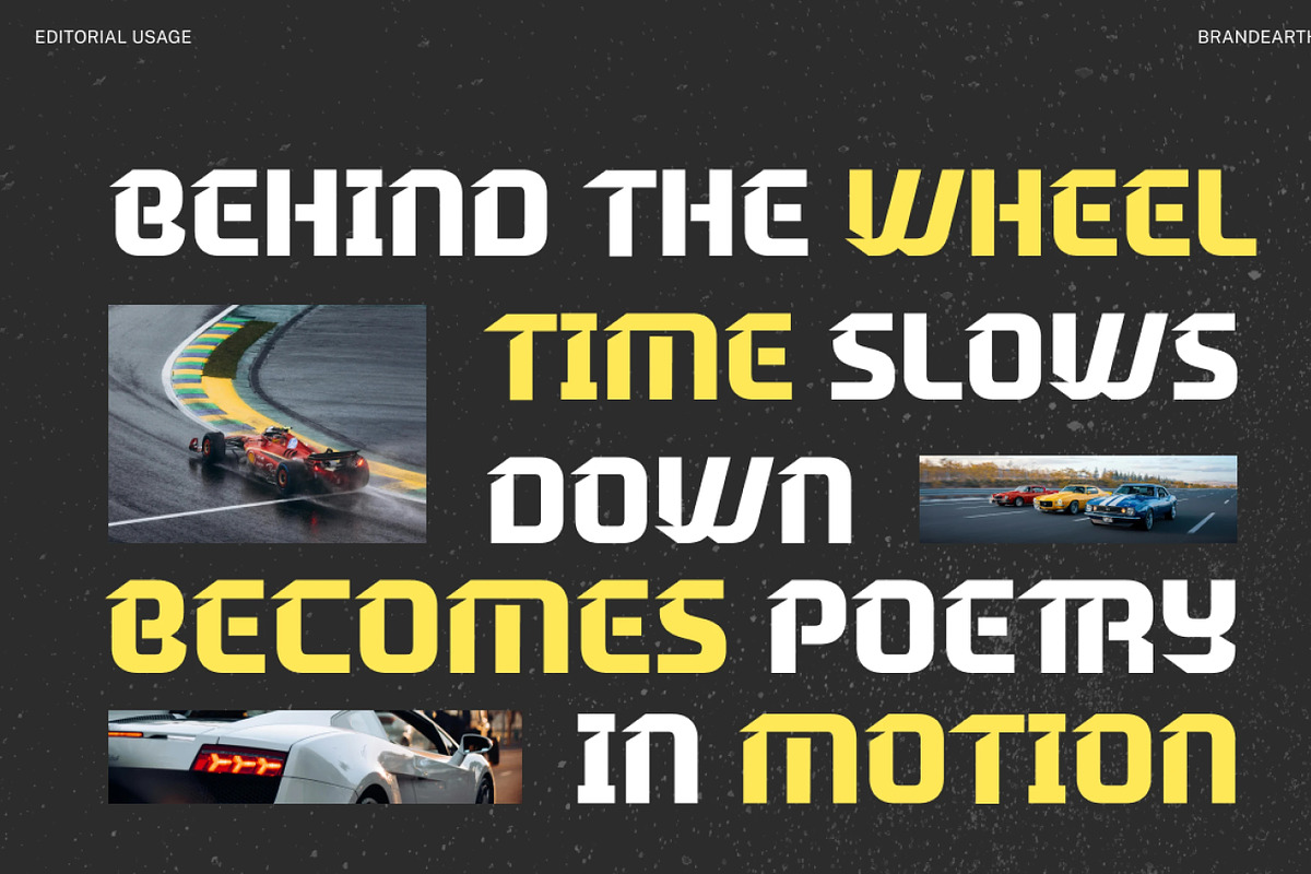 Tracker – Modern Racing Display Font, a Sans Serif Font by Brand Earth (Photo 3 of 7)