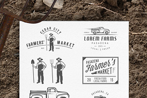 Set of farming design elements