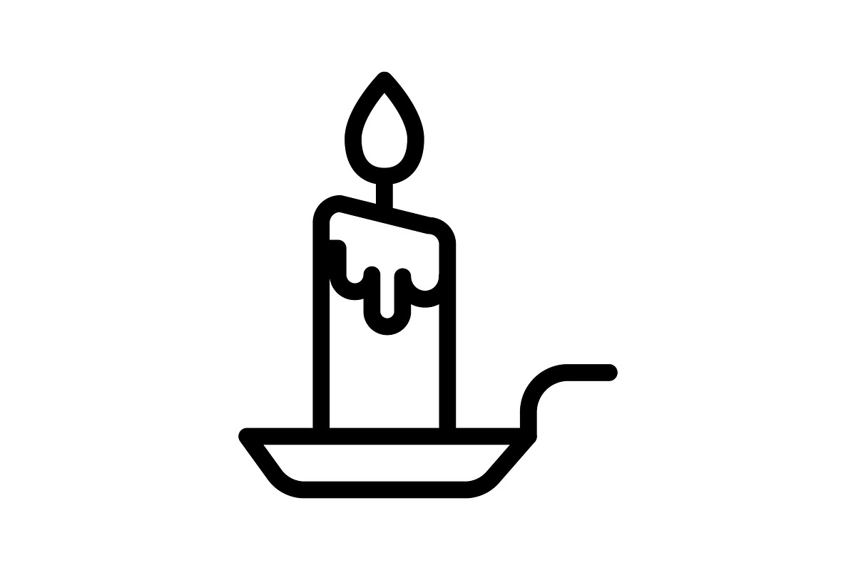 Candle icon, an Outline Icon by Sumberpangan (Photo 2 of 5)