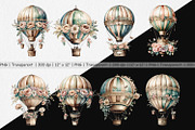 Hot Air Balloon Clipart, a Graphic by Artnoy (Thumbnail 2 of 5)