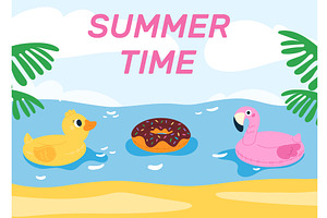 Beautiful poster. Summer time theme, an Illustration by Vectorbuum