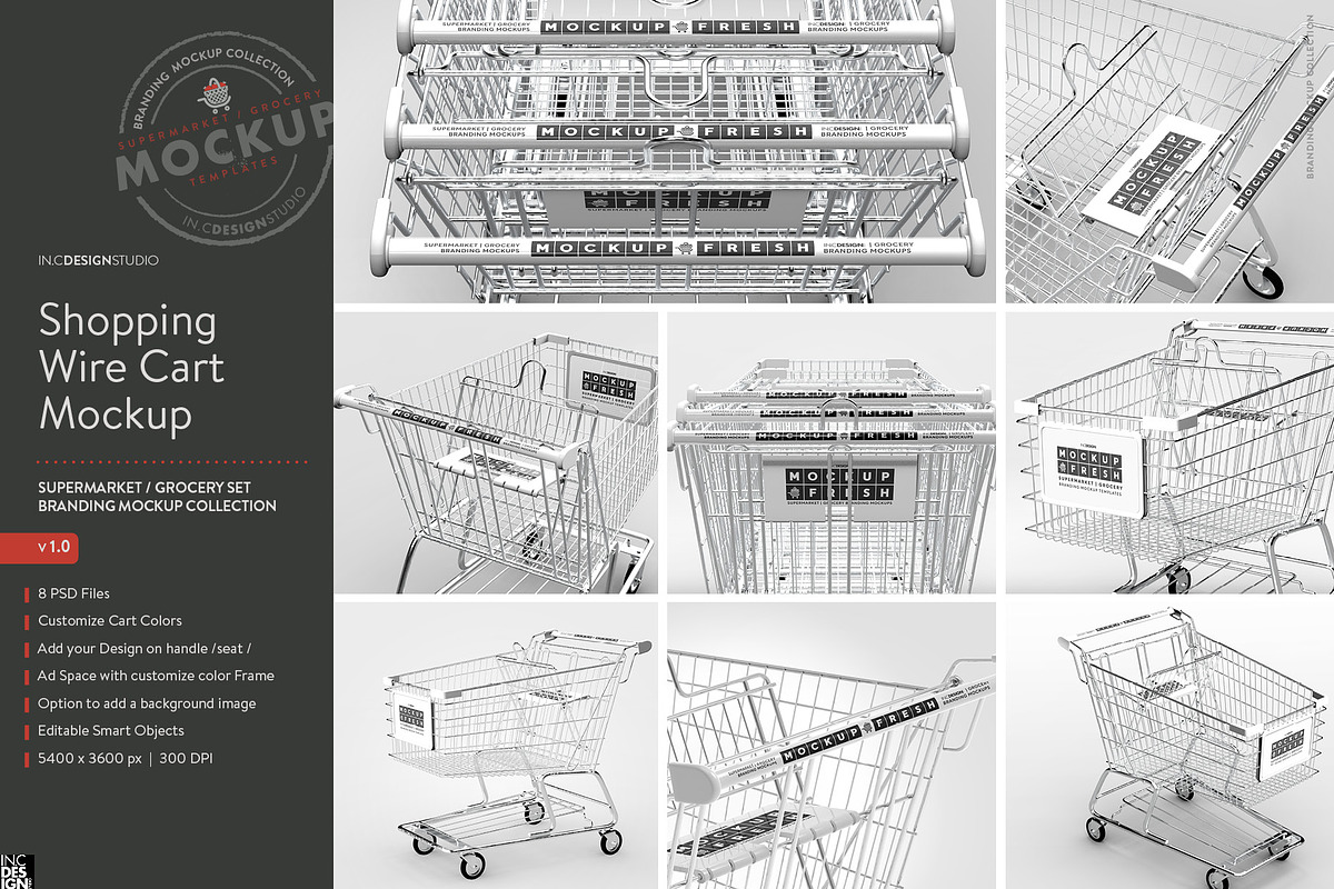 Metal Shopping Cart Branding Mockup, a Product Mockup by INCDesign (Photo 18 of 19)