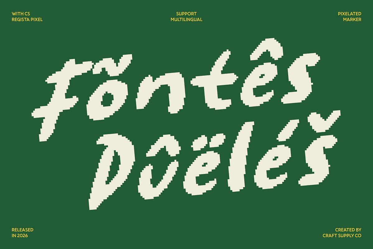 CS Regista Pixel, a Handwritten Font by Craft Supply Co. (Photo 6 of 8)