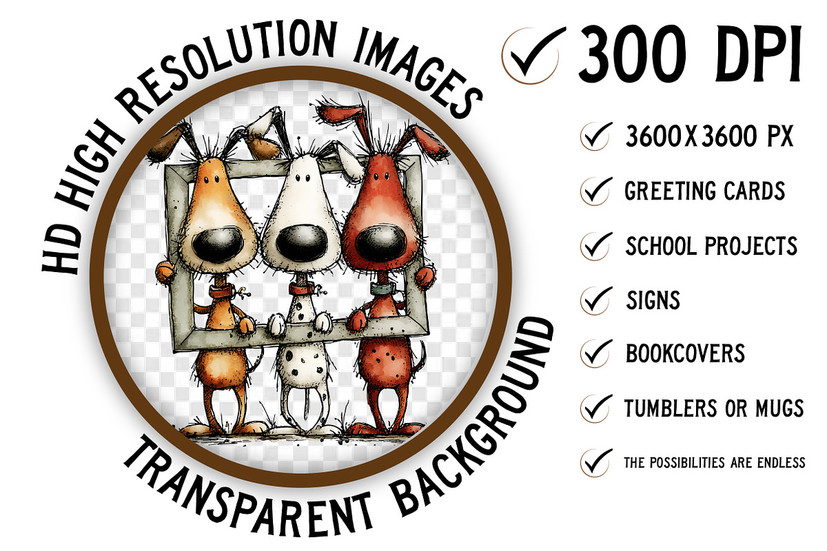 Christmas Whimsical Dogs Clipart, an Illustration by Craft Nest (Photo 2 of 8)