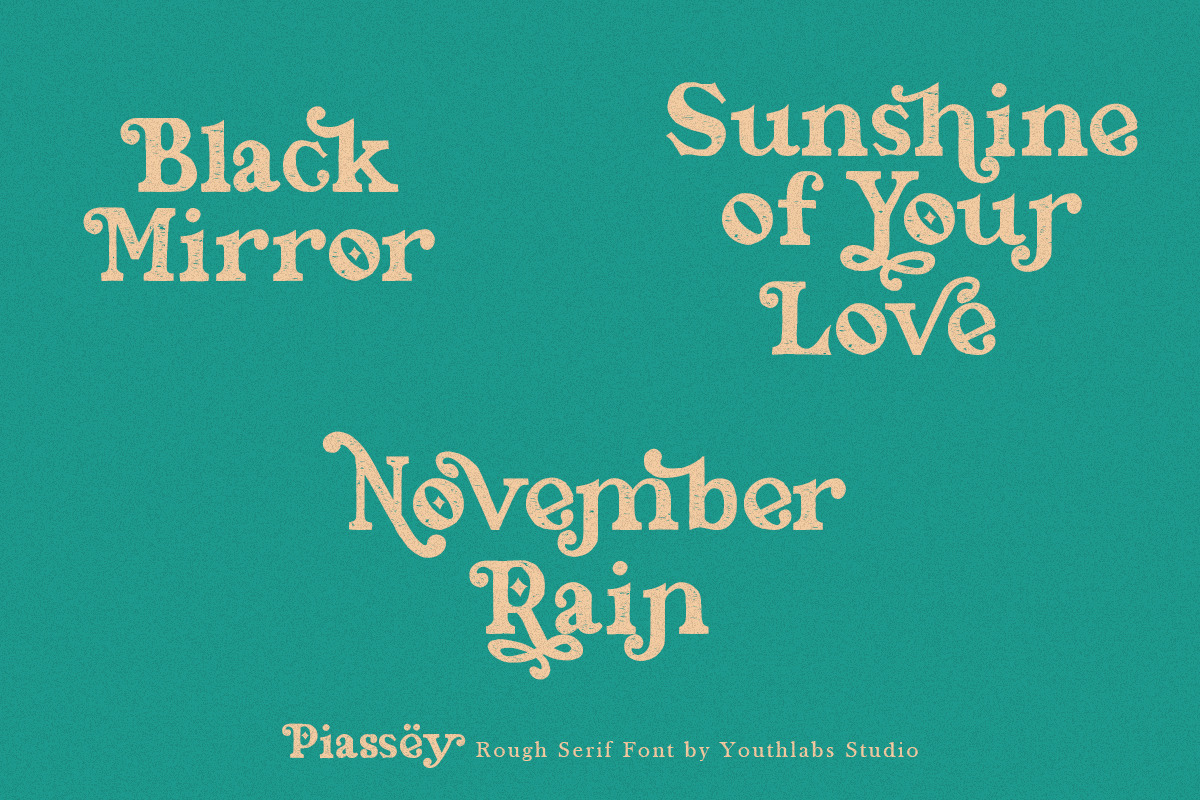 Piassey - Rough Serif Font, a Serif Font by Youthlabs Studio (Photo 8 of 12)