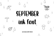September font and doodles., a Handwritten Font by Funny-sunny (Thumbnail 1 of 7)