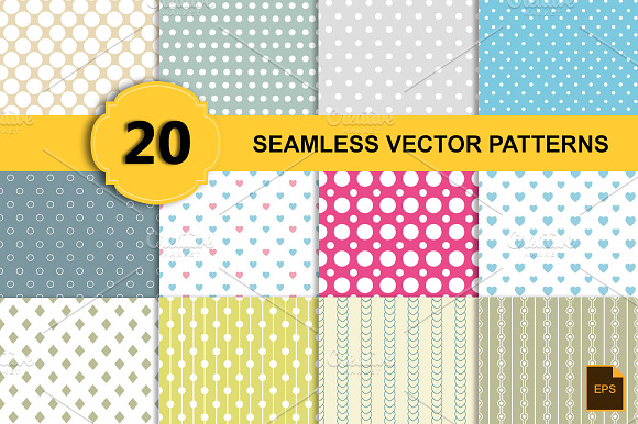 Seamless Vector Patterns(20 Epspng)