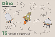 Dino Space Adventure – Vector Set, an Animal Illustration by moja doodle (Thumbnail 3 of 11)
