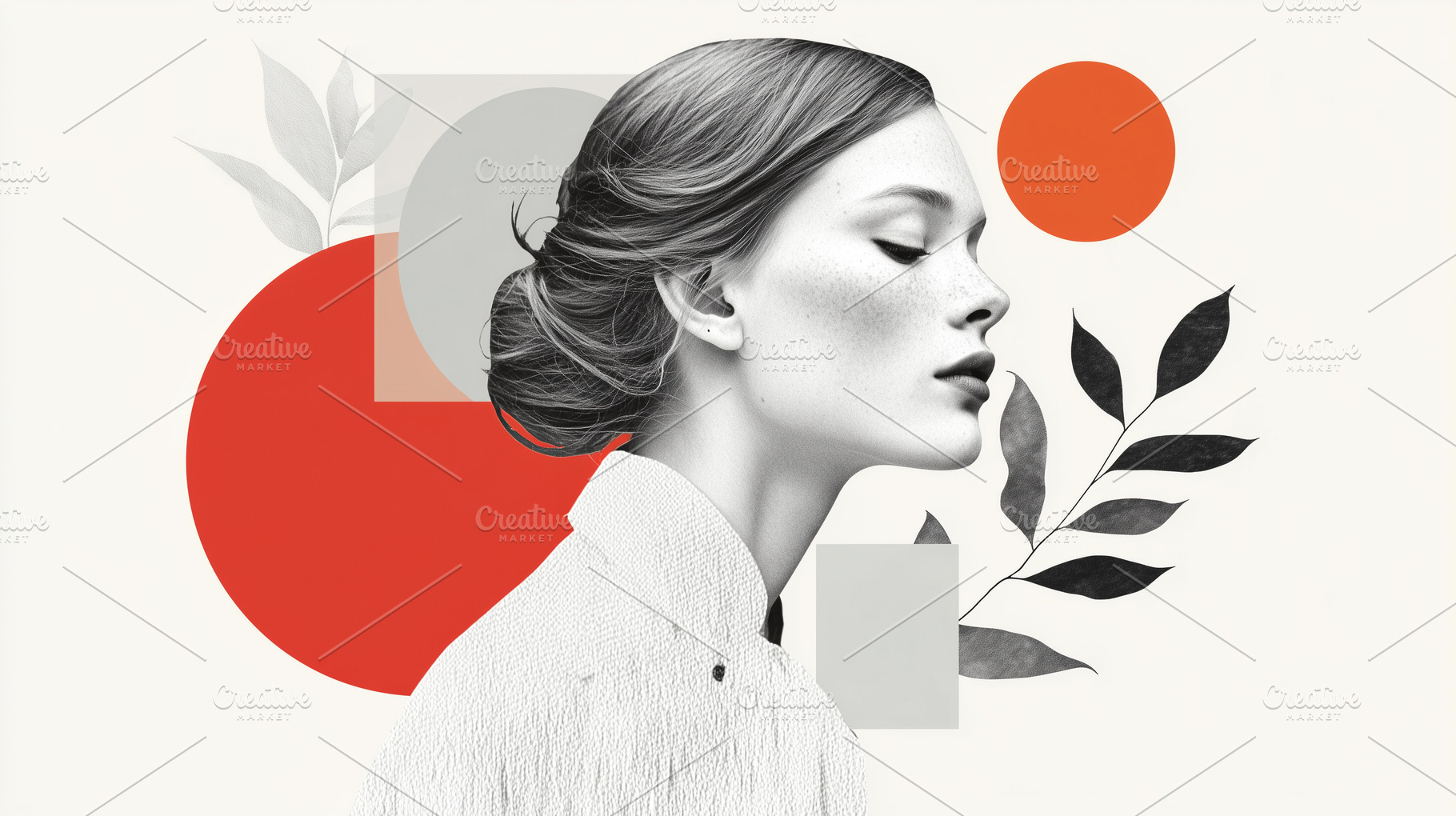 Minimalist modern collage of a woman, a Person Photo by MistyDay