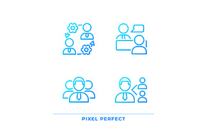 Teamwork pixel perfect gradient line, an Icon by IMG Visuals