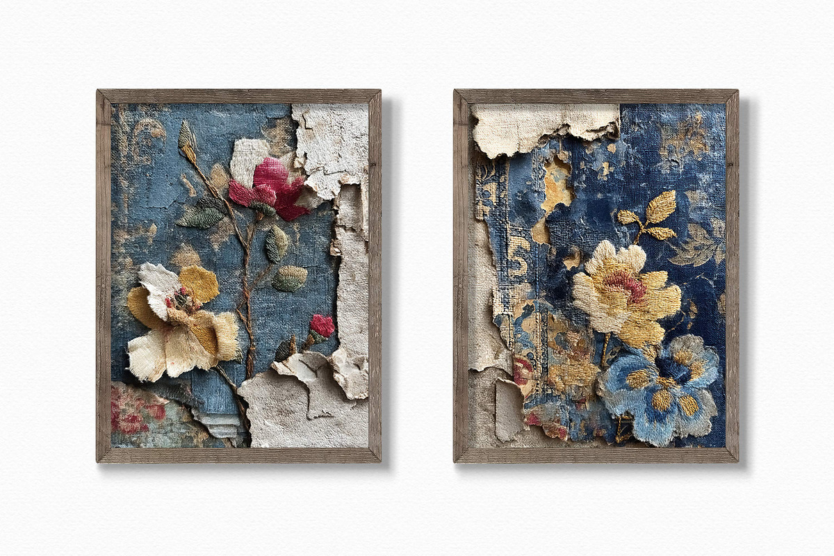 Indigo Tapestry Florals, a Decorative Illustration by rileyBgraphics (Photo 3 of 6)