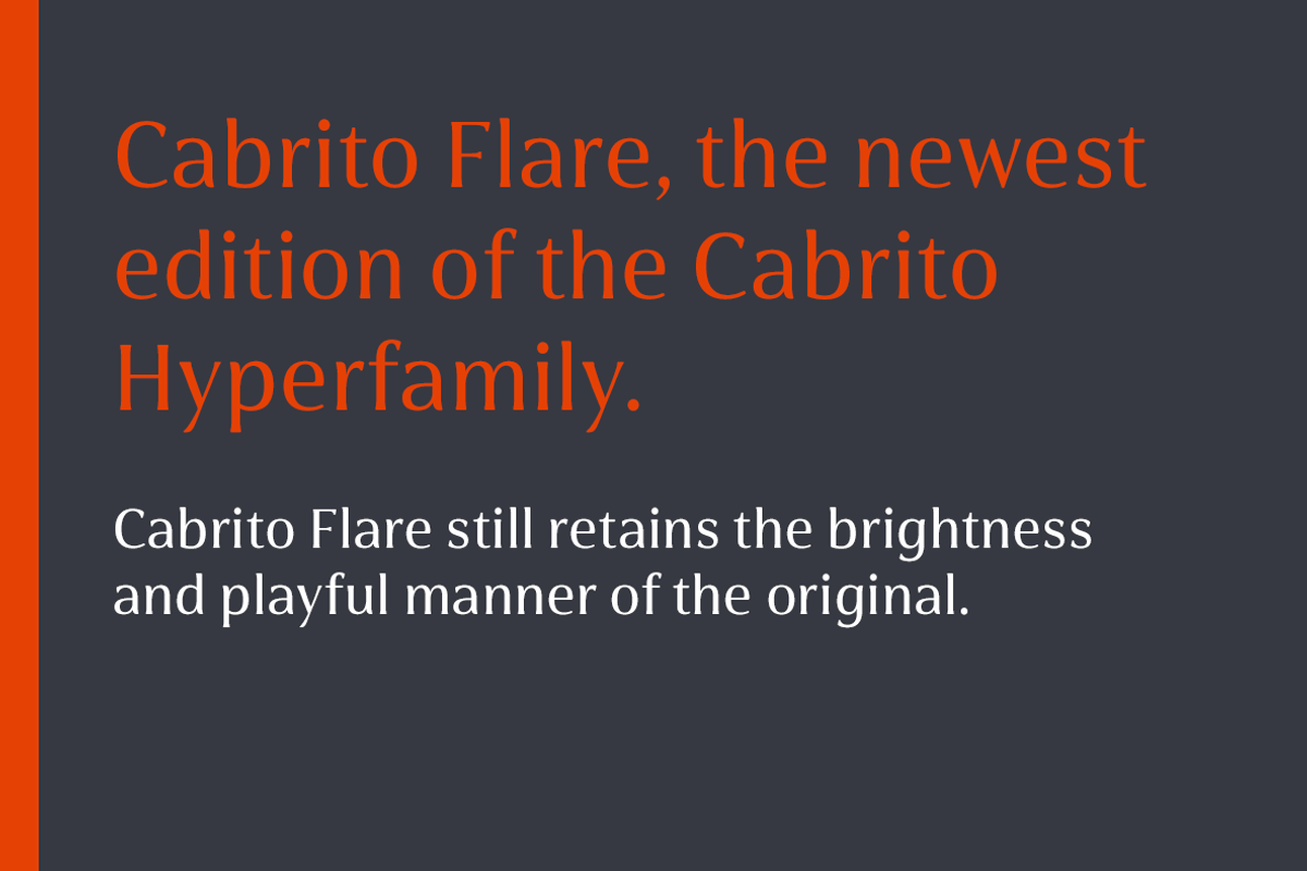 Cabrito Flare, a Sans Serif Font by insigne (Photo 2 of 6)