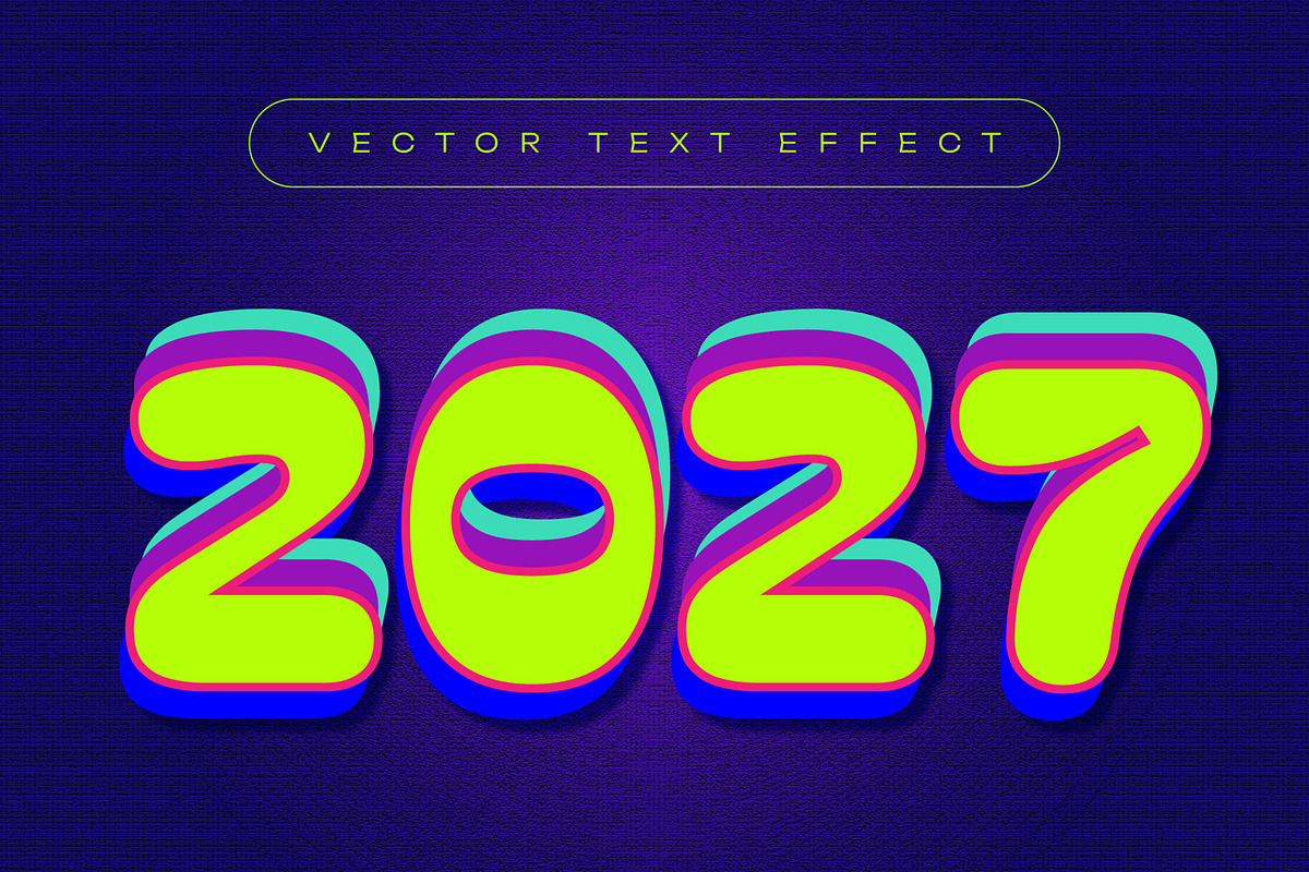 Happy New Year 2027 Text Effect, a Layer Style Add-On by CreativeShaper (Photo 1 of 2)