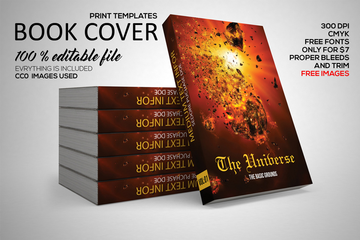Universe Book Cover Print Template, a Stationery Template by Psd Templates (Photo 1 of 4)