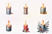 Christmas Glitter Candle Clipart, an Illustration by CreationArt (Thumbnail 4 of 5)