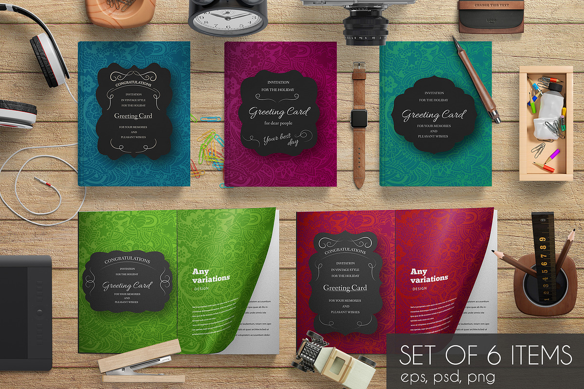 Hipster decorative template set, a Magazine Template by LineTale (Photo 1 of 2)