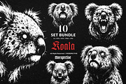 10 Bundle Dark Art Koala Animal Wild, an Illustration by Morspective (Thumbnail 1 of 7)
