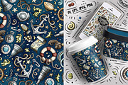 7 Nautical Seamless Patterns, a Pattern Graphic by BALABOLKA (Thumbnail 5 of 8)