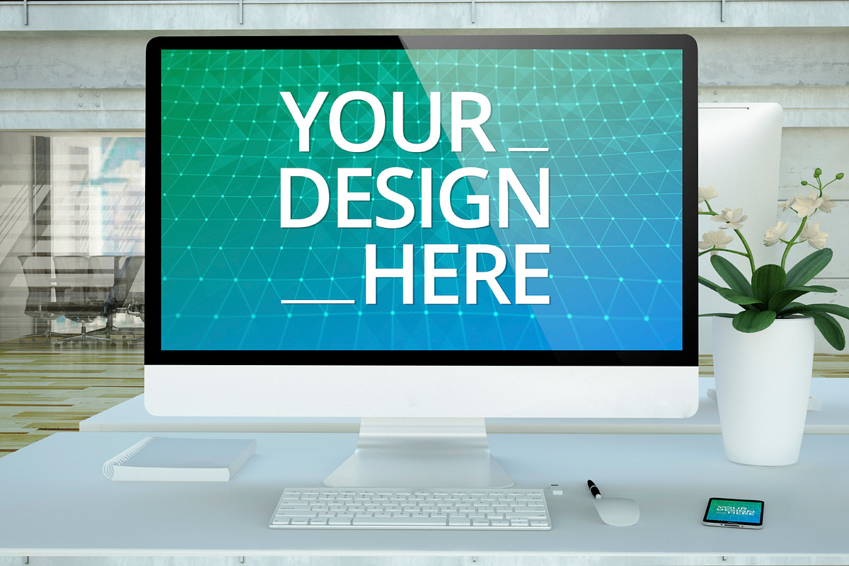 Computer and Phone Mockup, a Device Mockup by McLittle Stock