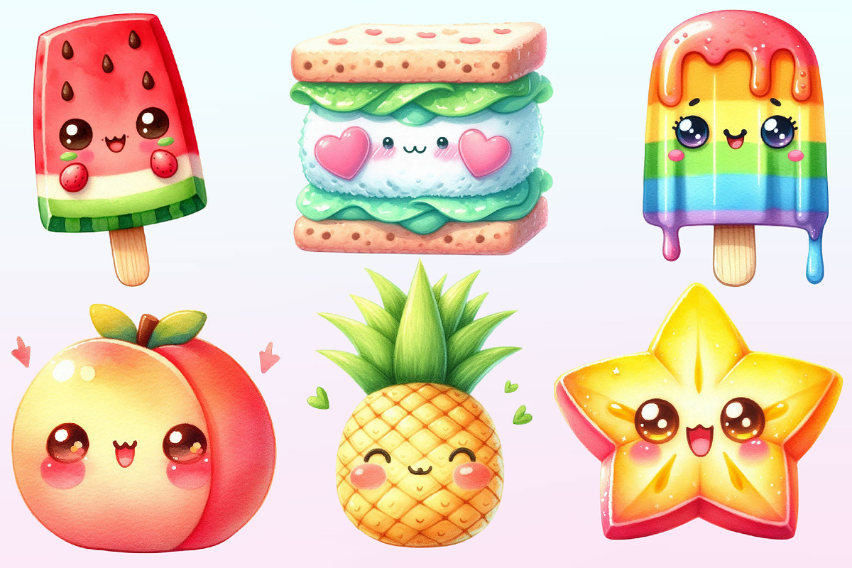 Kawaii Sweet Summer Food Clipart, a Graphic by CitraGraphics (Photo 3 of 4)
