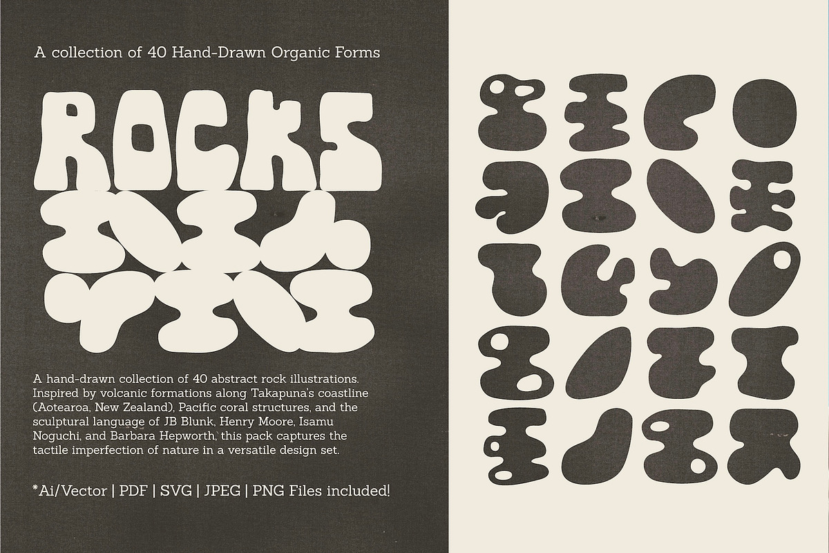 Rocks - Hand Drawn Organic Forms, a Decorative Illustration by Madeline ODonoghue Design (Photo 4 of 13)