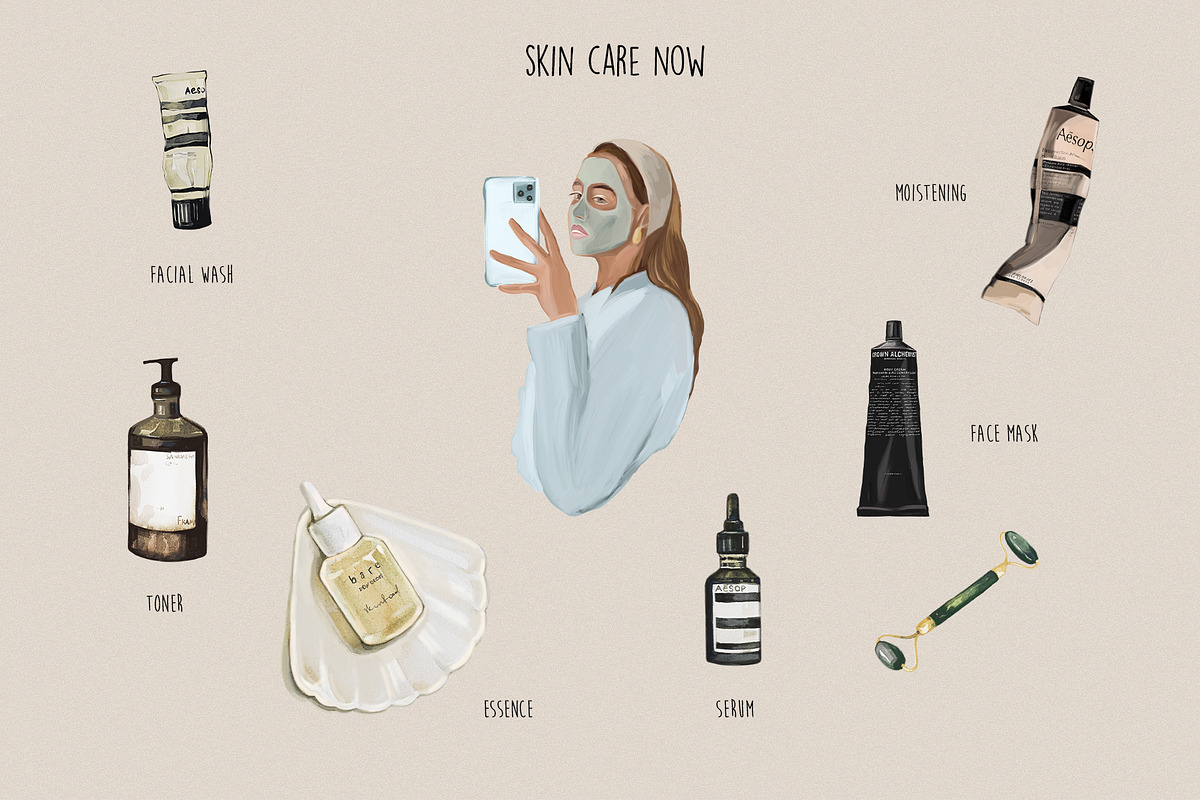 SELF CARE AESTHETICS COLLECTION, a Healthcare Illustration by Natalia Tugova (Photo 7 of 29)