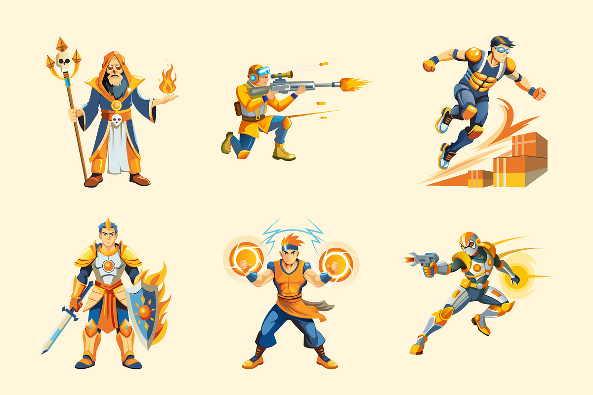 Cyber Gaming Characters Set, a Solid Icon by Vectors Market (Photo 9 of 9)