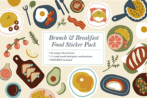 Brunch & Breakfast Food Sticker Pack