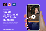 Educational TikTok Canva Template, a Social Media Template by TheWittly (Thumbnail 1 of 4)