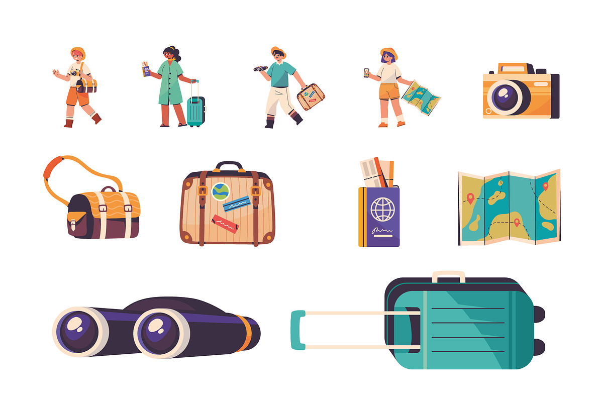 Travel & Tourist Icons Set, a Templates & Theme by studiogstock
