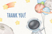 Astronaut & Space Watercolor Clipart, an Illustration by ekossa_art (Thumbnail 6 of 6)