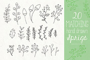 Sprigs & Blooms Clipart +Bonus Logos, an Object Graphic by The Pen and Brush (Thumbnail 4 of 7)