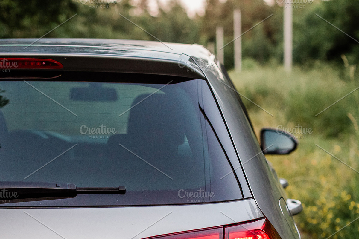 rear window mockup vinyl car sticker, a Mockup by VetalStock (Photo 4 of 5)