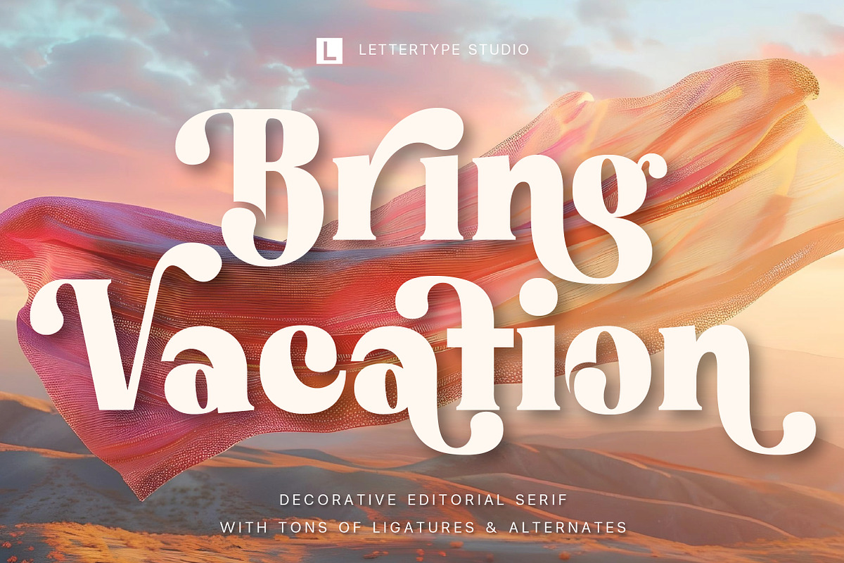 Bring Vacation – Decorative Serif, a Serif Font by Lettertype Studio (Photo 1 of 14)