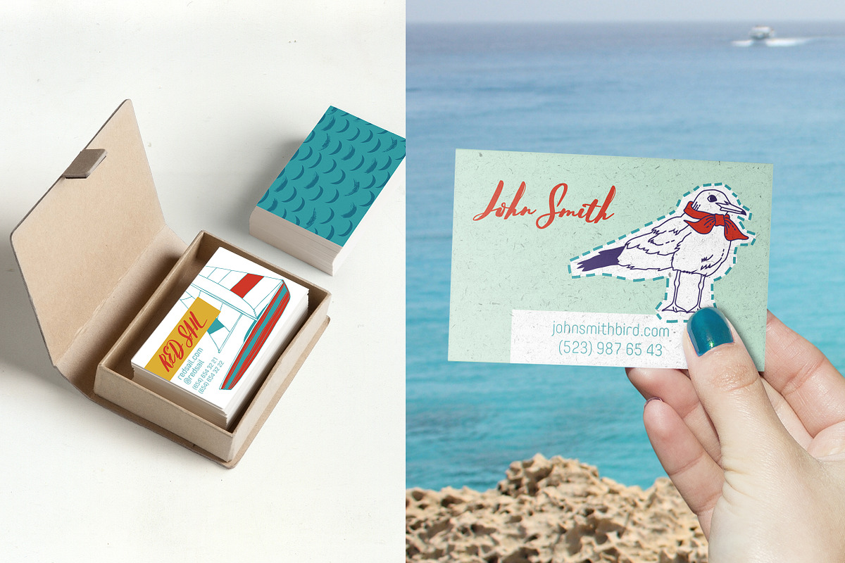 Marine Business Cards, a Business Card Template by Nadia Emelianova (Photo 4 of 4)