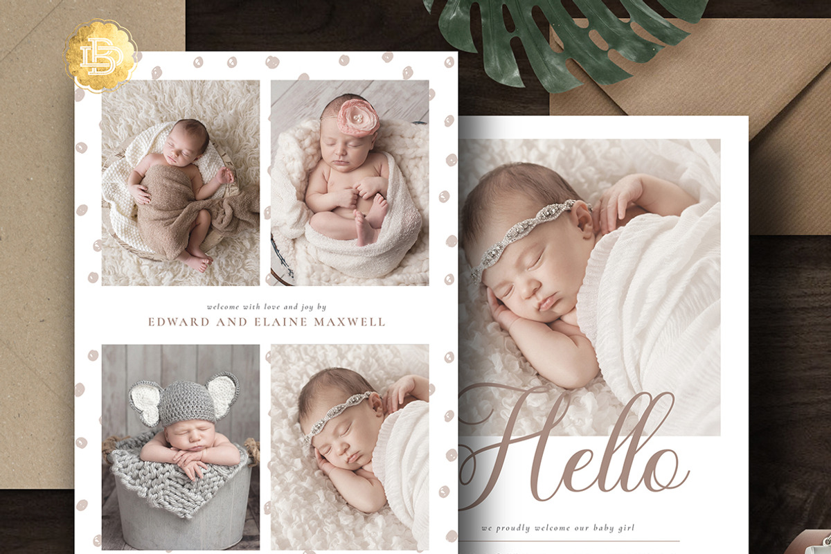 Birth Announcement Template BA002, an Invitation Template by Bellenity Design (Photo 2 of 3)