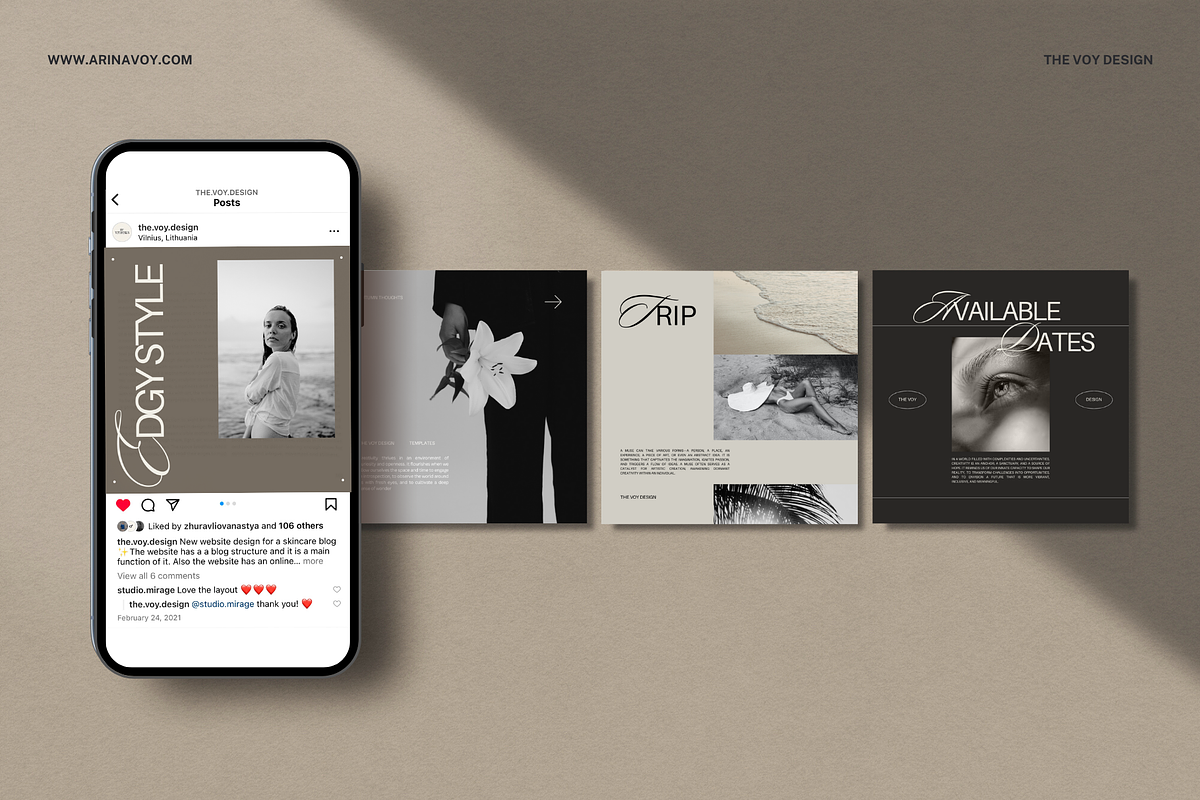 EDGY Instagram Templates for Canva