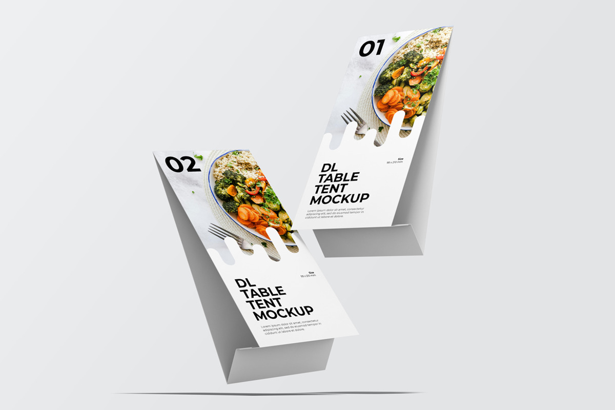 DL Table Tent Mockup, an Advertising Mockup by Rizky Audymas (Photo 4 of 9)