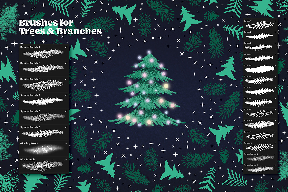 Christmas Magic Procreate Brushes, a Brush Add-On by Pencil Twist (Photo 8 of 11)