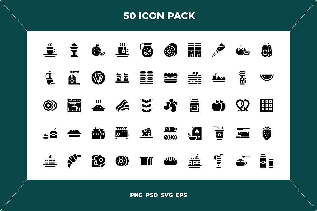Breakfast icons, an Outline Icon by Wencory (Photo 1 of 2)