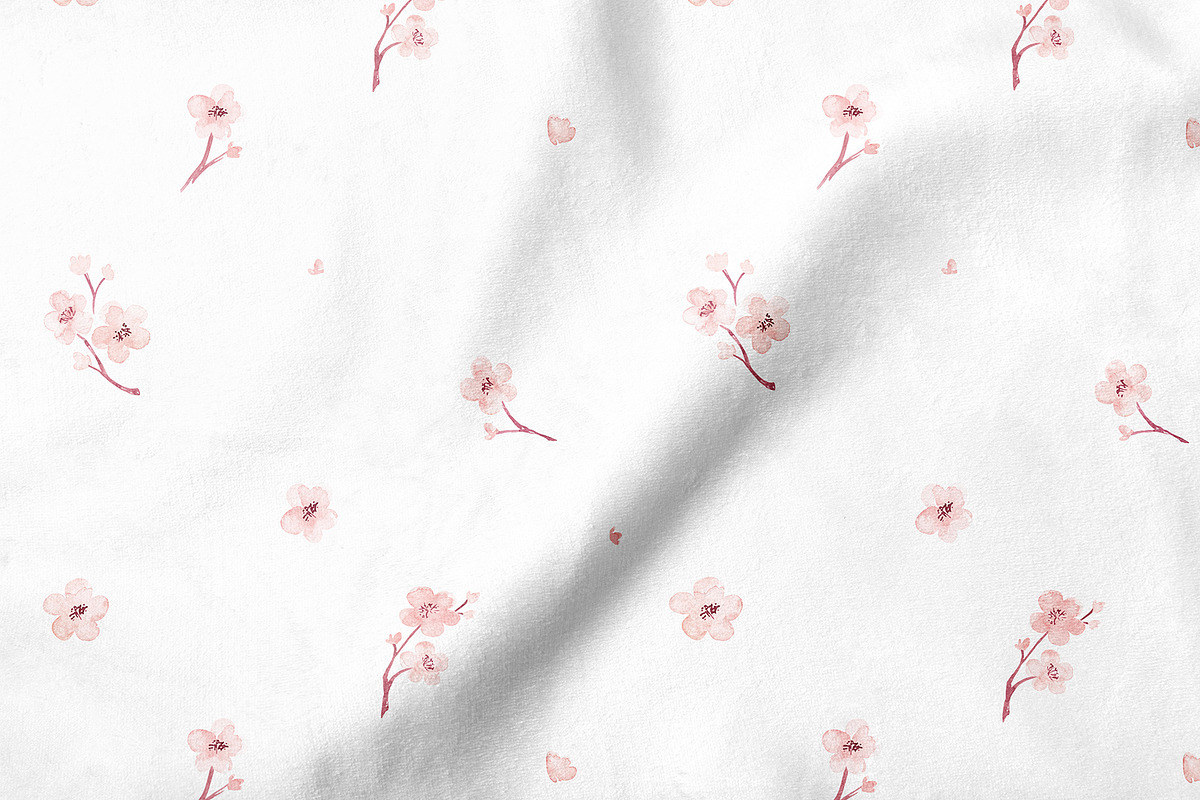 Cherry Blossom - Watercolor Pattern, a Pattern Graphic by Yashroom (Photo 2 of 2)