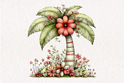 Whimsical Summer Palm Tree Clipart, an Illustration by CreationArt (Thumbnail 10 of 10)