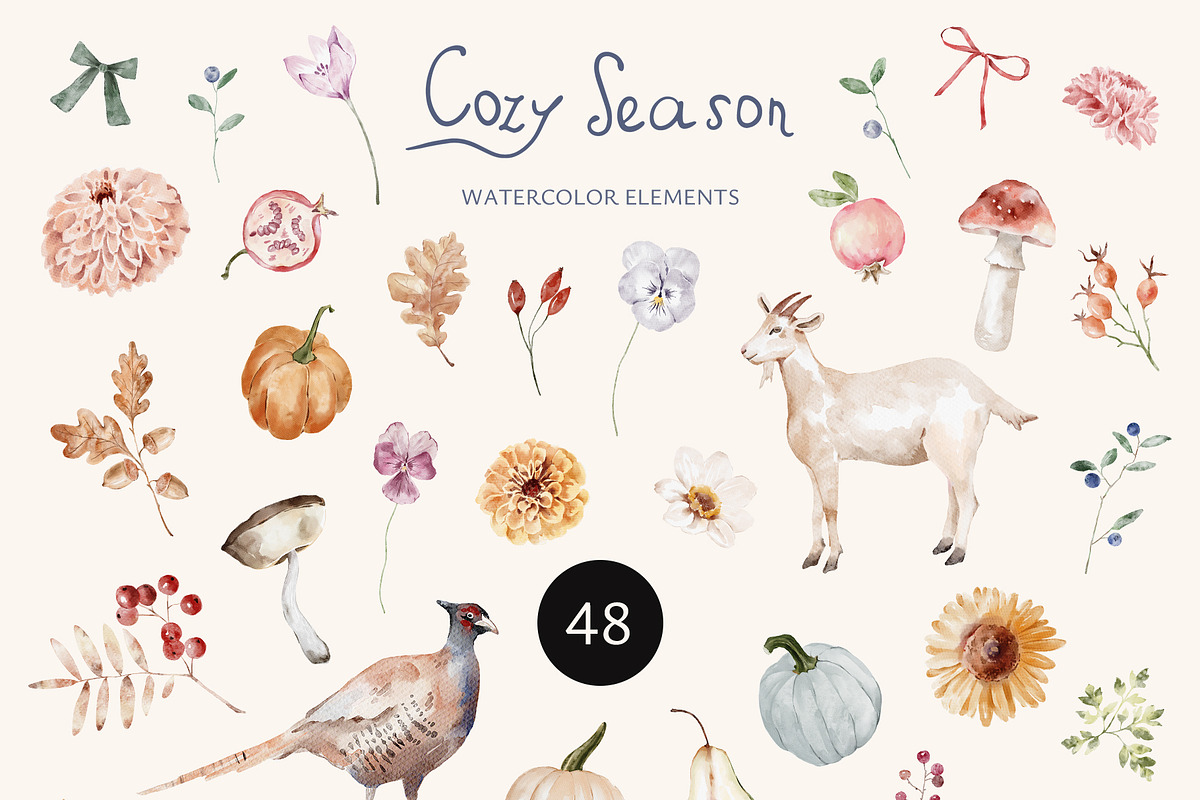 Cozy Season Watercolor Set, an Object Graphic by Watercolor_Ma (Photo 5 of 8)
