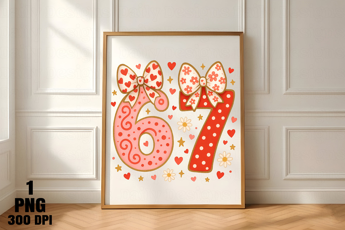 Funny Six Seven Valentine Coquette, an Illustration by Daily.Designs (Photo 3 of 5)