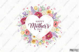 Mother's Day Flowers Sublimation, an Illustration by CraftArtStudio