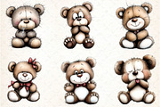 Cute Teddy Bear Emotions Clipart, an Illustration by DreamCafeArt (Thumbnail 4 of 8)