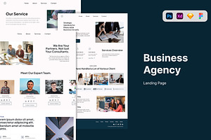 Business Agency Website Template, a Landing Page Template by Glyphminds Studios